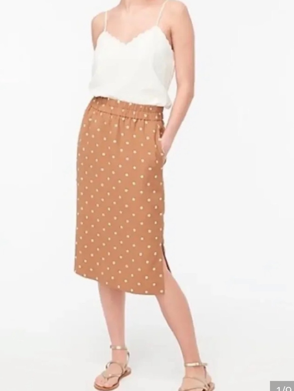 J CREW POLKA DOT PULL ON SKIRT